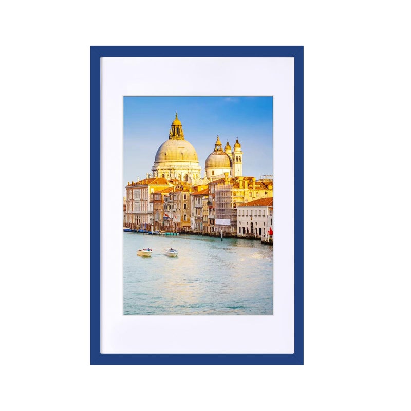 wyooxoo إطار صور wyooxoo مقاس 18×24 بوصة، لون أزرق داكن، مصنوع من الخشب الصلب، لعرض الصور مقاس 16×20 بوصة مع إطار داخلي أو 18×24 بوصة بدون إطار داخلي. إطار ملون للتعليق الأفقي أو الرأسي على الحائط. - Image 1