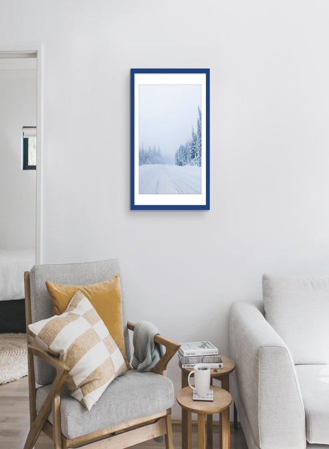 wyooxoo إطار صور wyooxoo مقاس 18×24 بوصة، لون أزرق داكن، مصنوع من الخشب الصلب، لعرض الصور مقاس 16×20 بوصة مع إطار داخلي أو 18×24 بوصة بدون إطار داخلي. إطار ملون للتعليق الأفقي أو الرأسي على الحائط. - Image 4