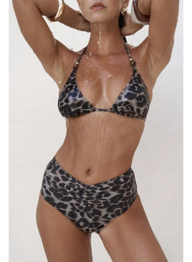 Bohemai  Tahmar Front Gather Detail Leopard Print Bikini Bottom. for Women | Best Price UAE