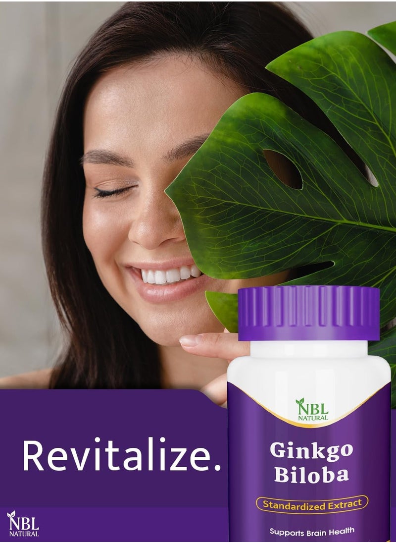 NBL Natural - Ginkgo Biloba Capsules 120mg, Memory Support Supplement, Supports Brain Function and Mental Alertness, 100 Capsules - Image 1