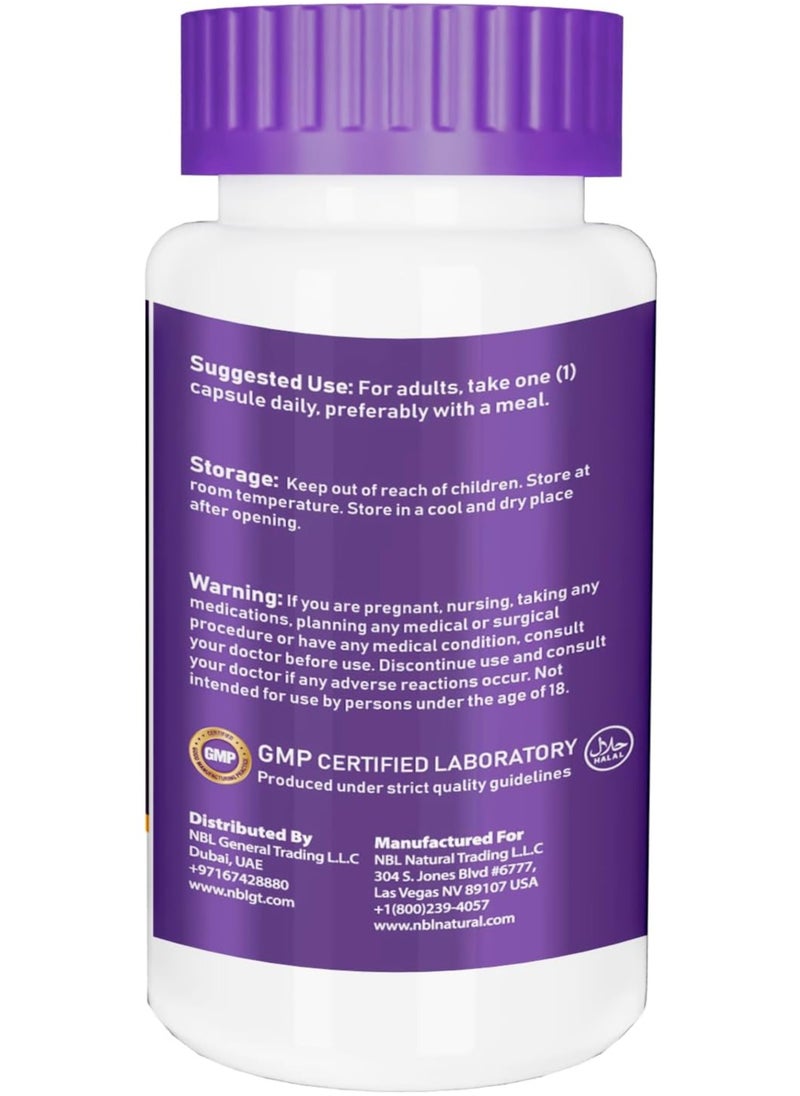 NBL Natural - Ginkgo Biloba Capsules 120mg, Memory Support Supplement, Supports Brain Function and Mental Alertness, 100 Capsules - Image 1
