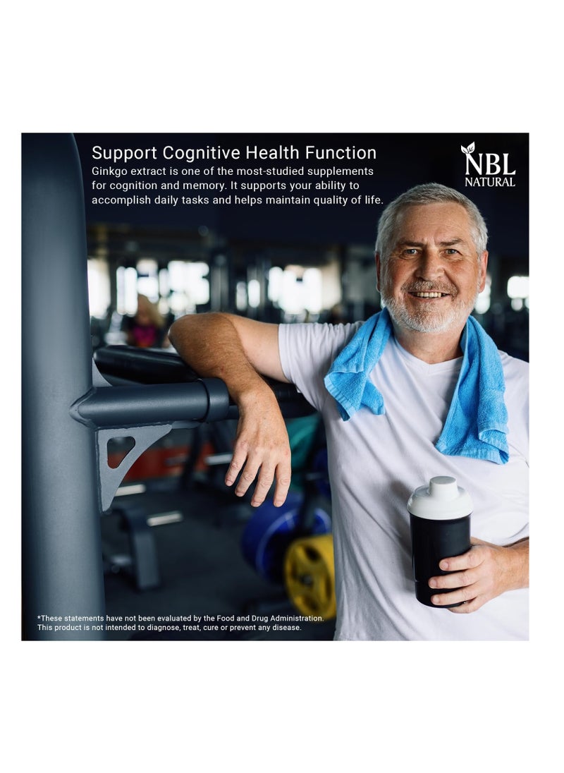 NBL Natural - Ginkgo Biloba Capsules 120mg, Memory Support Supplement, Supports Brain Function and Mental Alertness, 100 Capsules - Image 1