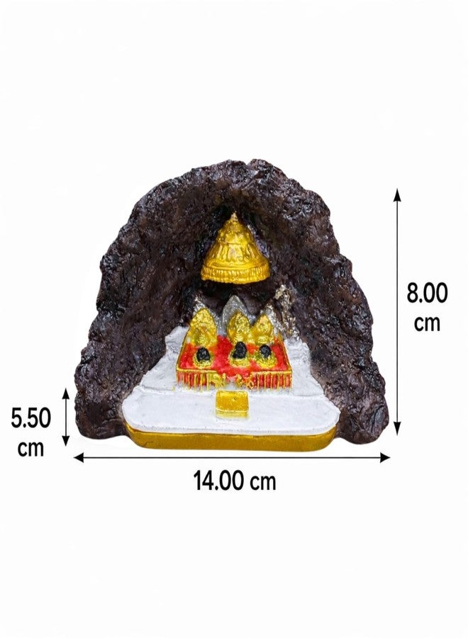 Tiny Shiny Shri MATA Vaishno Devi Pindi Darbar Idol with Cave | Maa Vaishno Devi Murti for Navratri Pooja, Home Temple, Mandir Decoration, Car Dashboard & Spiritual Gift | Elegant Spiritual Sculpture - Image 2