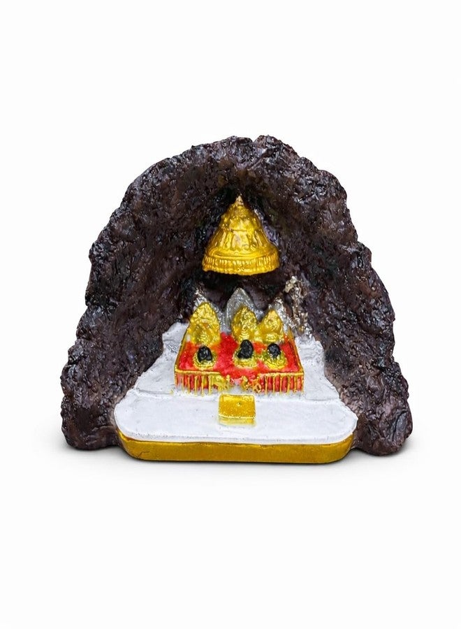 Tiny Shiny Shri MATA Vaishno Devi Pindi Darbar Idol with Cave | Maa Vaishno Devi Murti for Navratri Pooja, Home Temple, Mandir Decoration, Car Dashboard & Spiritual Gift | Elegant Spiritual Sculpture - Image 1