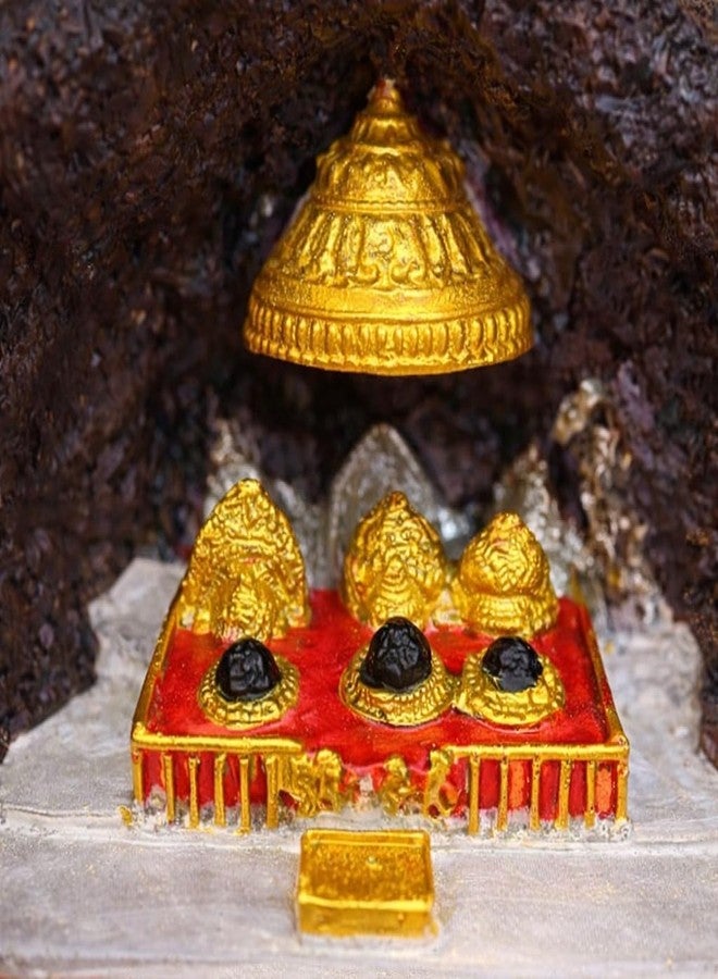 Tiny Shiny Shri MATA Vaishno Devi Pindi Darbar Idol with Cave | Maa Vaishno Devi Murti for Navratri Pooja, Home Temple, Mandir Decoration, Car Dashboard & Spiritual Gift | Elegant Spiritual Sculpture - Image 4