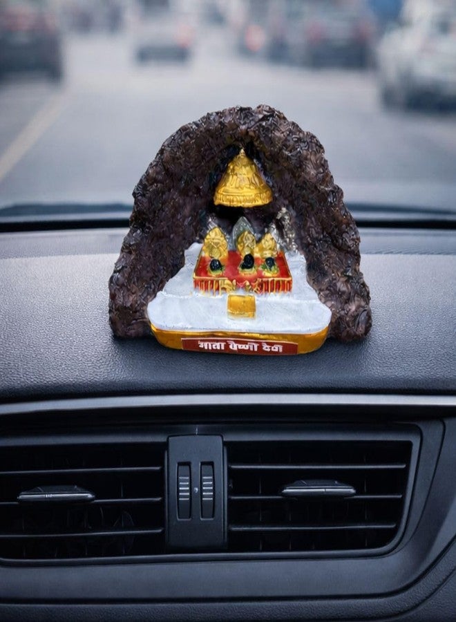 Tiny Shiny Shri MATA Vaishno Devi Pindi Darbar Idol with Cave | Maa Vaishno Devi Murti for Navratri Pooja, Home Temple, Mandir Decoration, Car Dashboard & Spiritual Gift | Elegant Spiritual Sculpture - Image 5