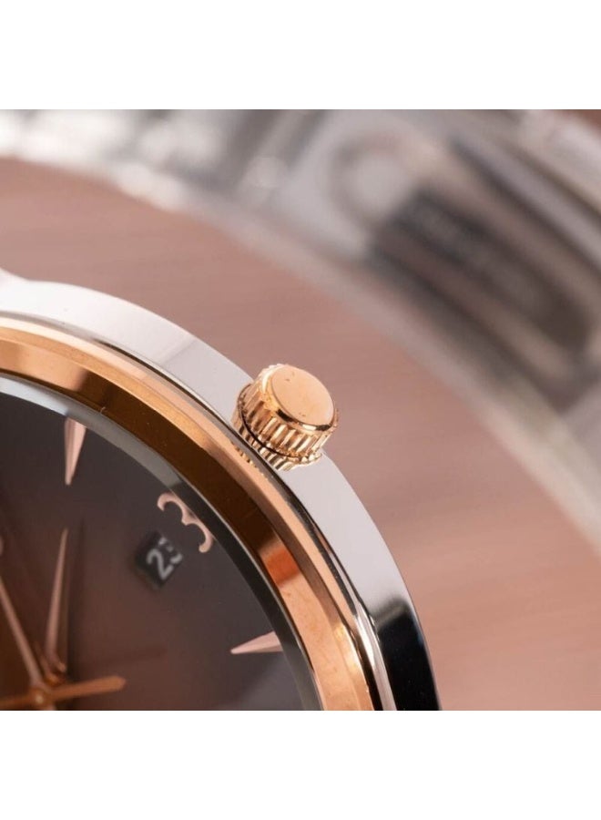 Seiko Analog Men's Watch SGEH90P1, 40.6 mm Brown Dial, Stainless Steel Case & Bracelet, 100 m WR - Image 4