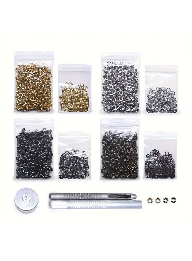 200 Sets 5mm Brass Eyelets With Tool For Shoes Bags Clothing Belt DIY Crafts - Image 3