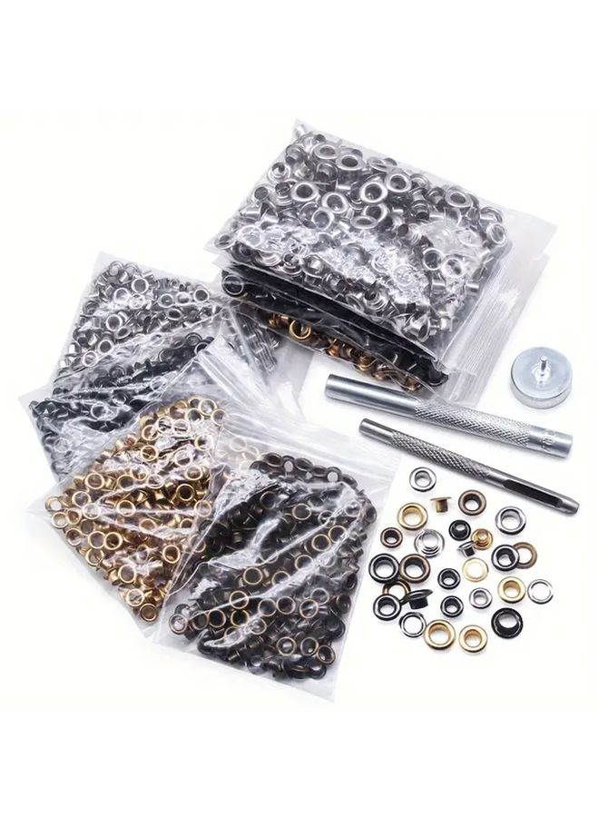 200 Sets 5mm Brass Eyelets With Tool For Shoes Bags Clothing Belt DIY Crafts - Image 2