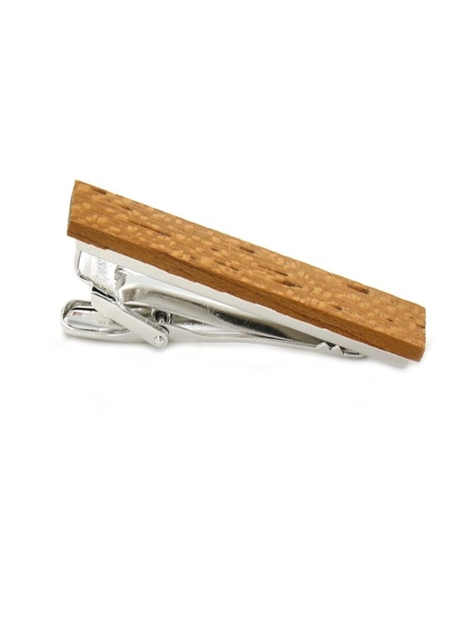 Merit Ocean Smart Men's Zebra Wood Tie Clip Natural Tie Bar 2.1 Inch in Gift Box - Image 5