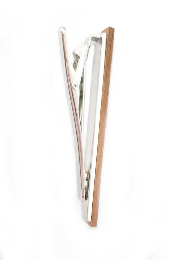 Merit Ocean Smart Men's Zebra Wood Tie Clip Natural Tie Bar 2.1 Inch in Gift Box - Image 4