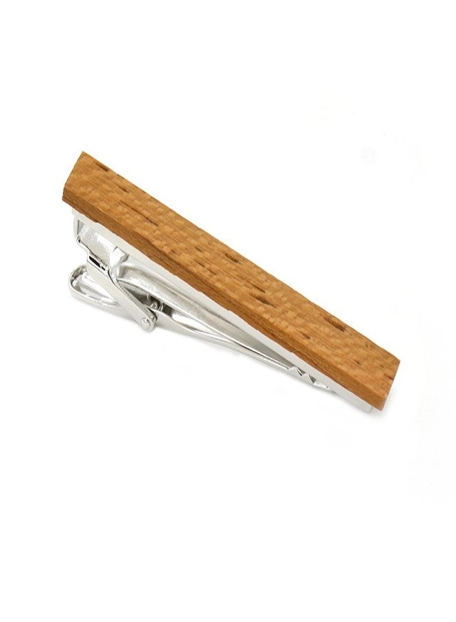 Merit Ocean Smart Men's Zebra Wood Tie Clip Natural Tie Bar 2.1 Inch in Gift Box - Image 3