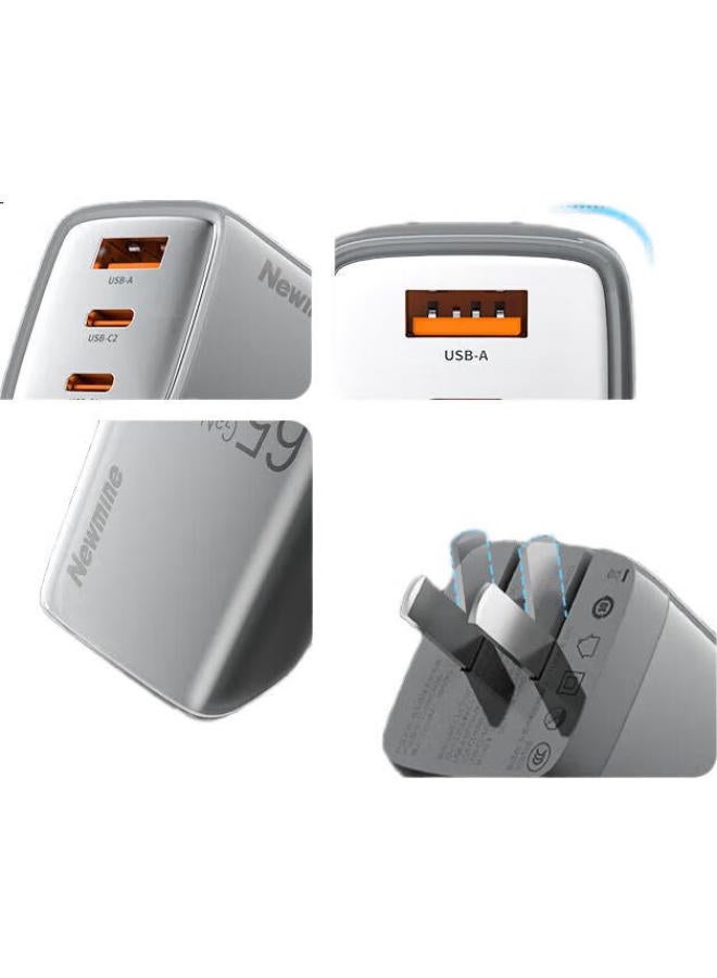 Newmine 65W Gan Charger Pd45W+20W For Apple Iphone 16/Laptop Huawei Xiaomi Blue - Image 3
