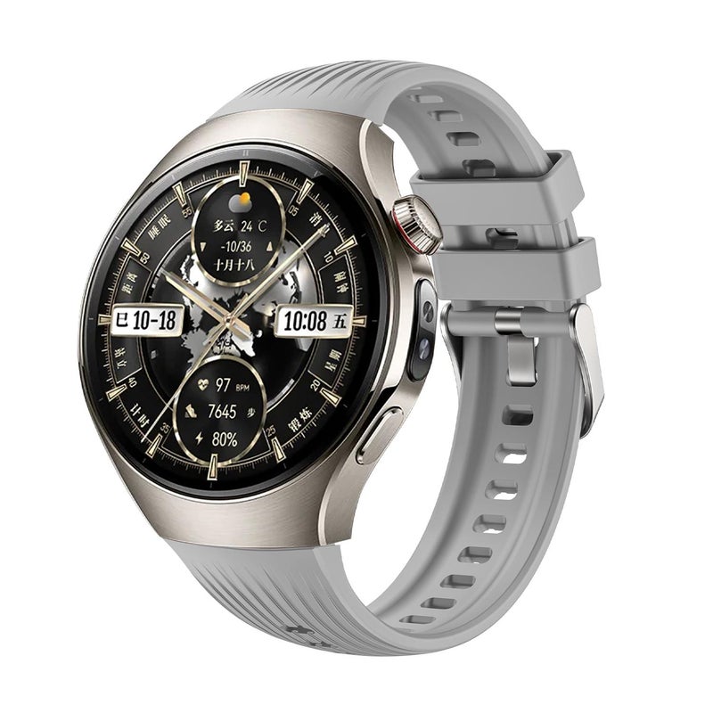 erorex For Huawei Watch 5 46Mm Vertical Silicone Watch Band(Gray) - Image 1