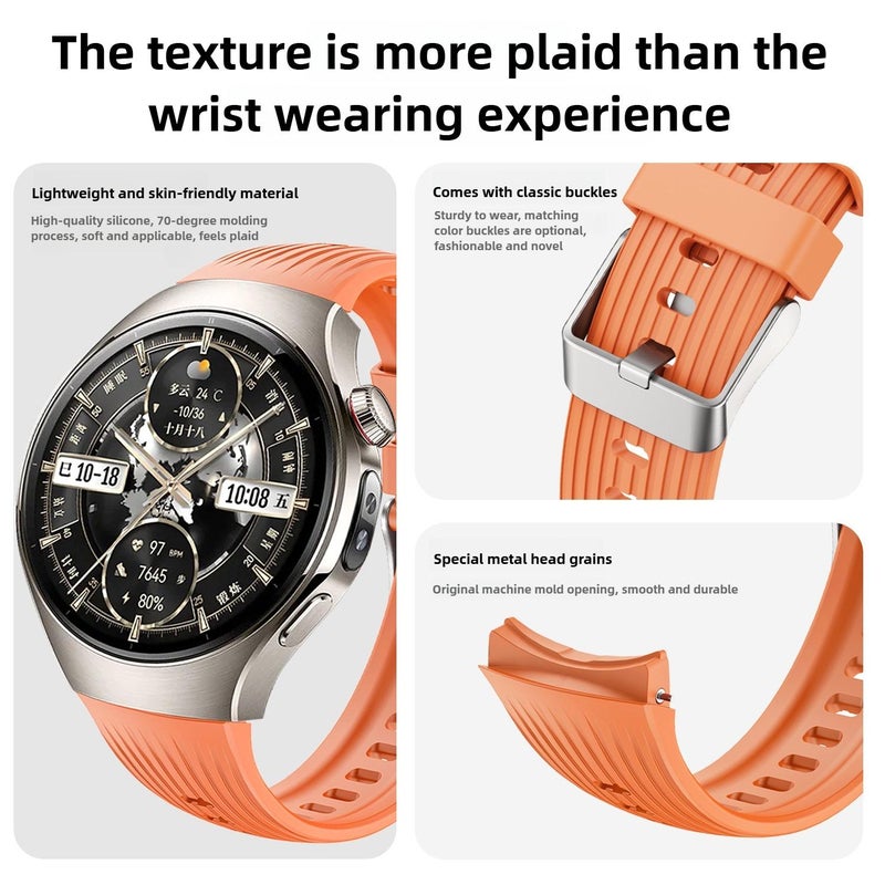 erorex For Huawei Watch 5 46Mm Vertical Silicone Watch Band(Gray) - Image 4