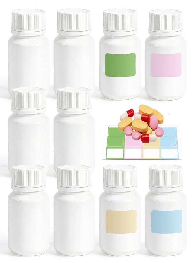 DEMORA Pill Bottle Empty with Screw Cap, Wide Mouth Travel Small Pill Bottle Plastic Medicine Containiers Medicine Organizers for Medications Capsules (1.7 oz, 10 Pcs - Image 1