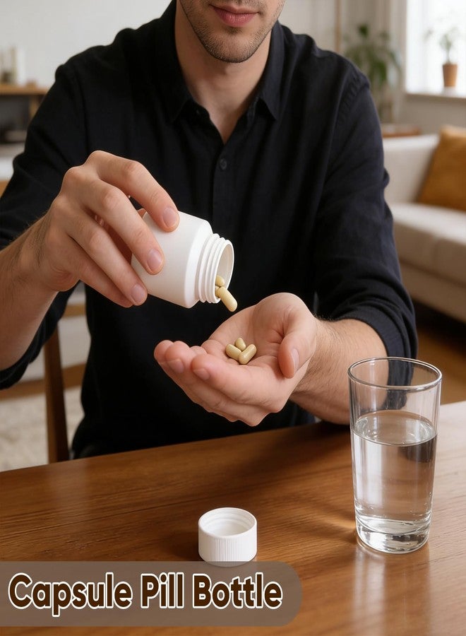 DEMORA Pill Bottle Empty with Screw Cap, Wide Mouth Travel Small Pill Bottle Plastic Medicine Containiers Medicine Organizers for Medications Capsules (1.7 oz, 10 Pcs - Image 4