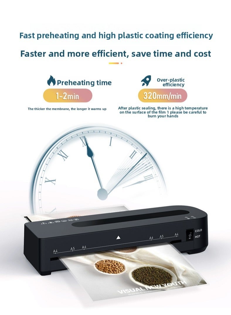 A4 Laminator Machine Automatic Electric Thermal Laminating Machine for Documents Photos Certificates Home Office Use Portable Plastic Seal Machine - Image 2