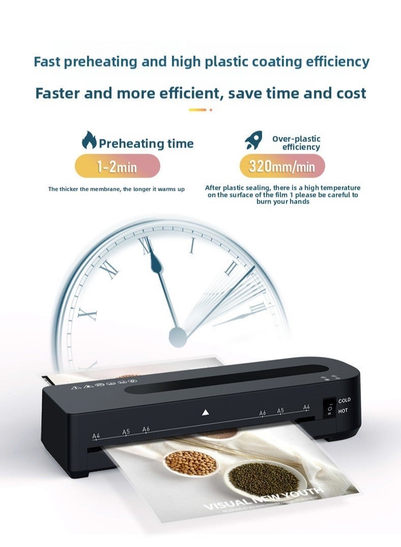 A4 Laminator Machine Automatic Electric Thermal Laminating Machine for Documents Photos Certificates Home Office Use Portable Plastic Seal Machine - Image 3