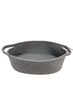 GIFTEXPRESS Gray Woven Basket - 13" x 8" x 5" Cotton Rope Organizing Baskets for Baby Items or Cat & Dog Toys - Cute Soft Gift Storage Bin w/Handles - pzsku/ZB30FC9FA39CB373684B1Z/45/_/1737031200/a0ce6ea7-31fa-47fd-bc39-f4a84468b9df