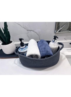 GIFTEXPRESS Gray Woven Basket - 13" x 8" x 5" Cotton Rope Organizing Baskets for Baby Items or Cat & Dog Toys - Cute Soft Gift Storage Bin w/Handles - pzsku/ZB30FC9FA39CB373684B1Z/45/_/1737031247/37298bd7-0807-4d8b-82db-e0569bcdd945