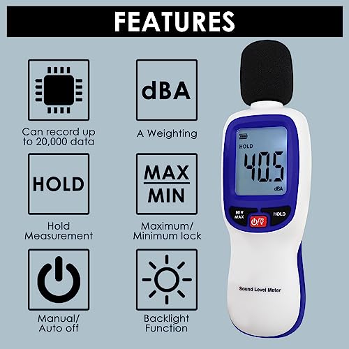 DANOPLUS Wireless Sound Level Meter with Bluetooth: Portable Decibel Meter, App Data Logging, and High Accuracy SPL Meter 0~130dB for Professional Noise Inspections and Home Use - Image 2