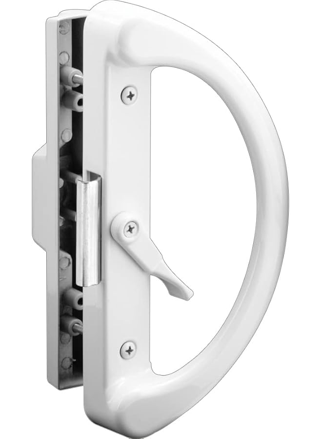 promass C 1223 Non-Keyed Sliding Glass Door Handle Set – Replace Old Or Damaged Door Handles Quickly And Easily – Diecast, Clamp Style, Surface Mount (Fits 4-15/16” Hole Spacing) - Image 1