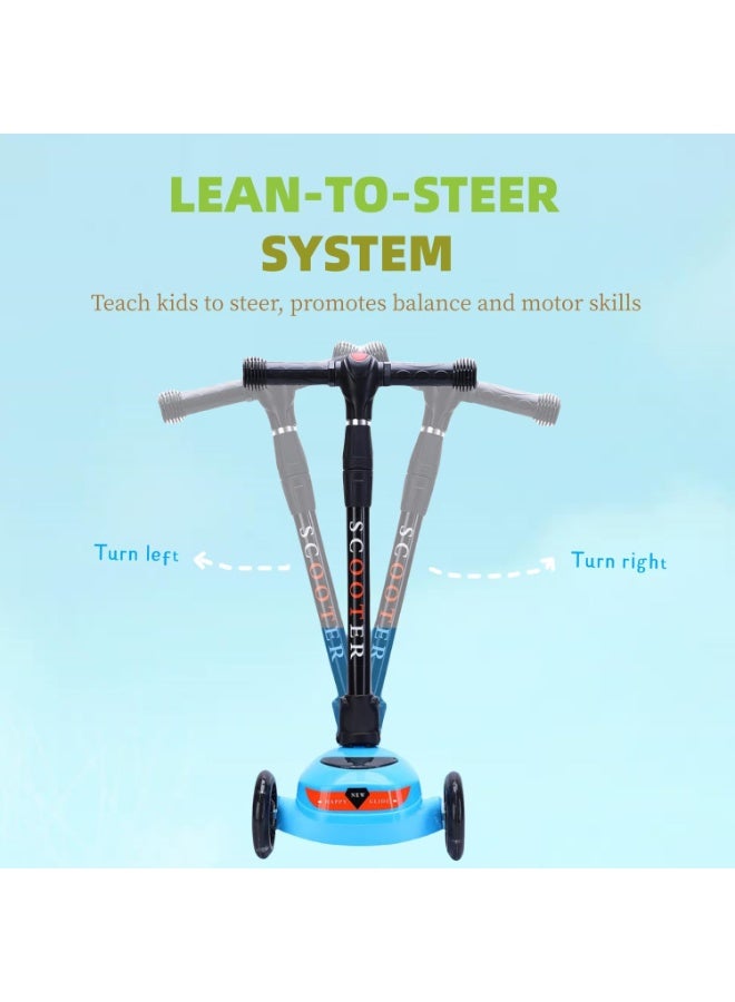Kids Scooter, 3 Wheel Foldable Kick Scooter for Boys Girls Ages 3-14 Years, Adjustable Height, Lean to Steer, Non-Slip Deck, Lightweight Push Scooter for Children - Image 4
