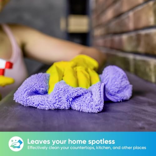 Showstopper Microfiber Cleaning Cloths for Kitchen & Home – Purple, Pack of 10, 40x40cm, 250 GSM, Ultra Soft, Streak-Free, Lint-Free, Washable Kitchen Towel, Dusting Cloth and Car Cleaning Cloths - Image 3