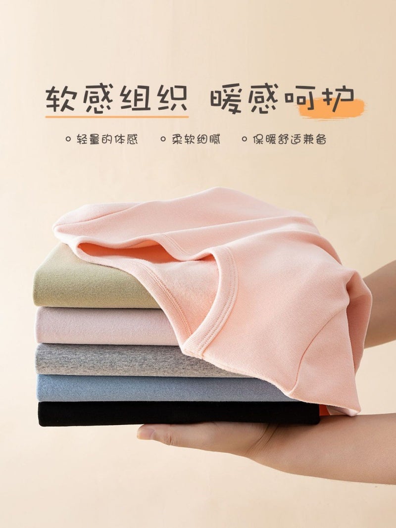 Children'S Cotton Base Shirt Sanding Boys' White T-Shirt Girls' Big Children'S Slim-Fit Long-Sleeved Inner One-Piece Autumn Clothes - Image 3