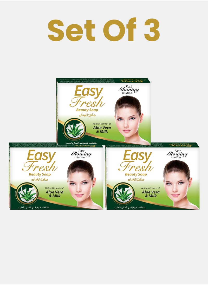 Easy Fresh - Set of 3 Beauty Soap - Promotes Skin Healing & Regeneration and Protection Against UV Radiation, Soap for All Skin Types 100g - Image 1