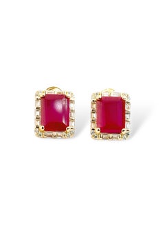 zilara Rect Sparkle Halo Stud Earrings  - Image 2