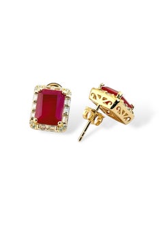 zilara Rect Sparkle Halo Stud Earrings  - Image 3