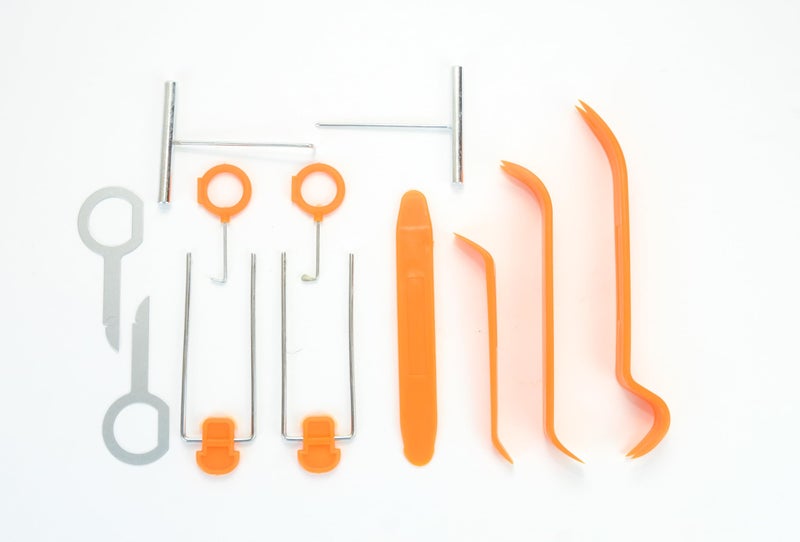Auto Trim Removal Tool Kit, 11 Pcs Plastic Pry Tool for Car Door Panel Dashboard Radio Removal and Repair, Auto Stereo Fastener Removal Installer Pry Bar, Car Interior Trim Tools. - Image 1