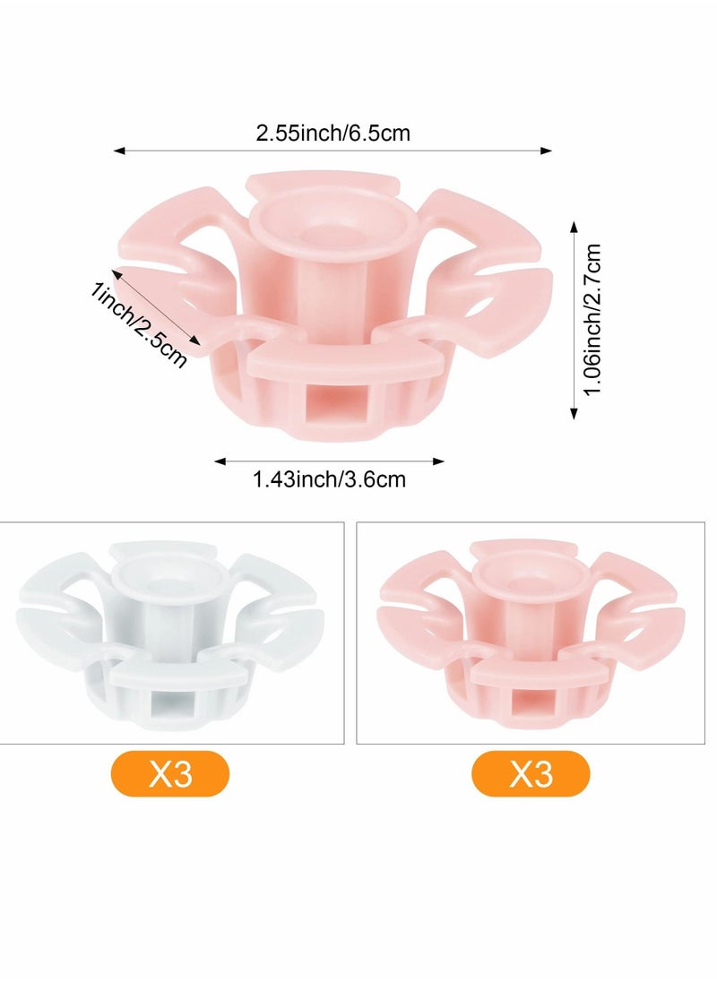 ماركة غير محددة Small Appliance Power Cord Winder, 6 Piece Set of Kitchen Appliances Free Punch Wire Organizer for Bathroom Living Room (White+Pink)  - Image 5