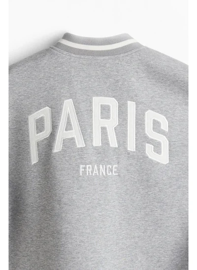 اتش اند ام Motif-detail baseball jacket