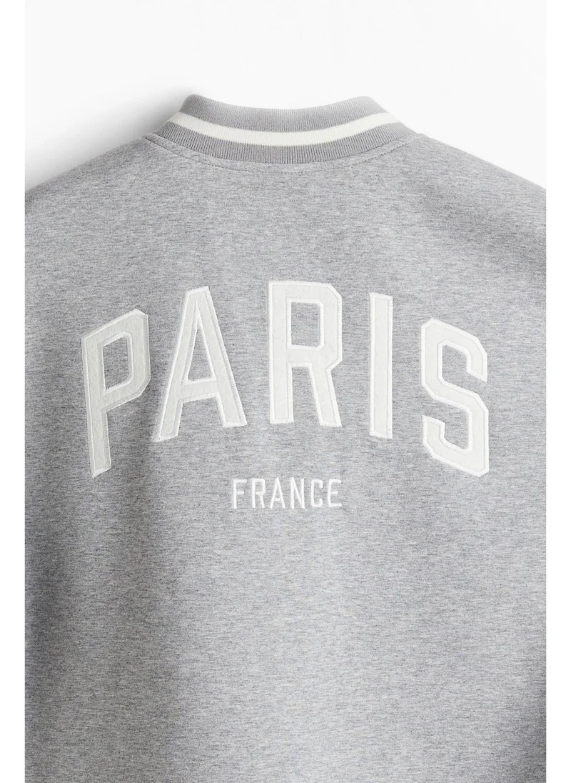 اتش اند ام Motif-detail baseball jacket