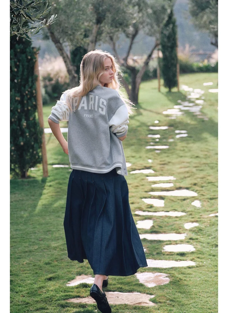 اتش اند ام Motif-detail baseball jacket