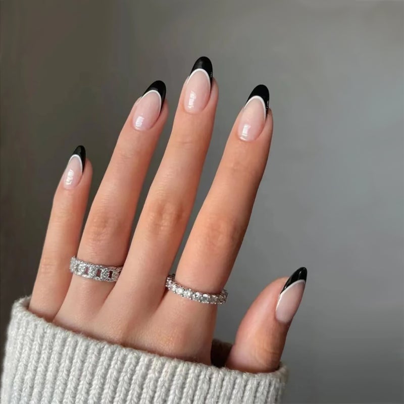 Generic Cross-border Finished Fake Nails French Nail Art Simple Style Nail Patch Press on Nails JP0468 