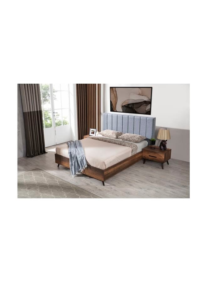 ريترو RA-BD04 سرير 200×165×110سم - رمادي×بني - Image 2