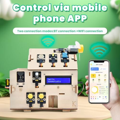 Keyestudio مجموعة البداية للمنزل الذكي KEYESTUDIO IOT ESP32 لأردوينو وبايثون، مجموعة تعليمية لأتمتة المنزل، مجموعة مستشعرات منزلية DIY، مجموعة تعليم STEM للبالغين والمراهقين 15+ - Image 4