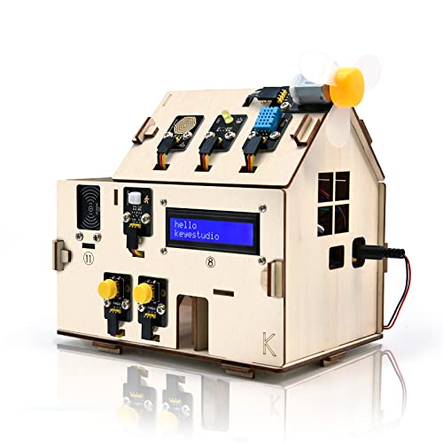 Keyestudio مجموعة البداية للمنزل الذكي KEYESTUDIO IOT ESP32 لأردوينو وبايثون، مجموعة تعليمية لأتمتة المنزل، مجموعة مستشعرات منزلية DIY، مجموعة تعليم STEM للبالغين والمراهقين 15+ - Image 1