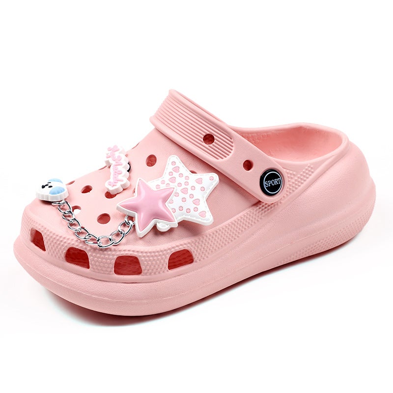 Cartoon Star Shoes, Children'S Clogs, Baby Home Children'S Toe-Toe Slippers, Non-Slip Outer Wear, Wear-Resistant Sandals - Image 1