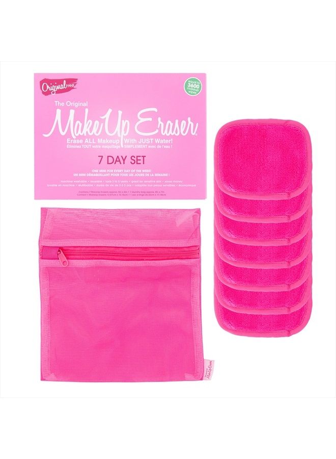 Makeup Eraser Original Pink 7-Day Set, Erase All Makeup With Just Water, Including Waterproof Mascara, Eyeliner, Foundation, Lipstick, and More! - Image 1