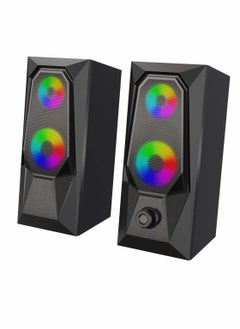 Y&D Computer Speakers, RGB Color LED Light-Emitting USB2.0 Channel PC Stereo Subwoofer Suitable for PC, Tablet, Notebook, Desktop Computer, Mobile Phone, MP3, MP4  - Image 1