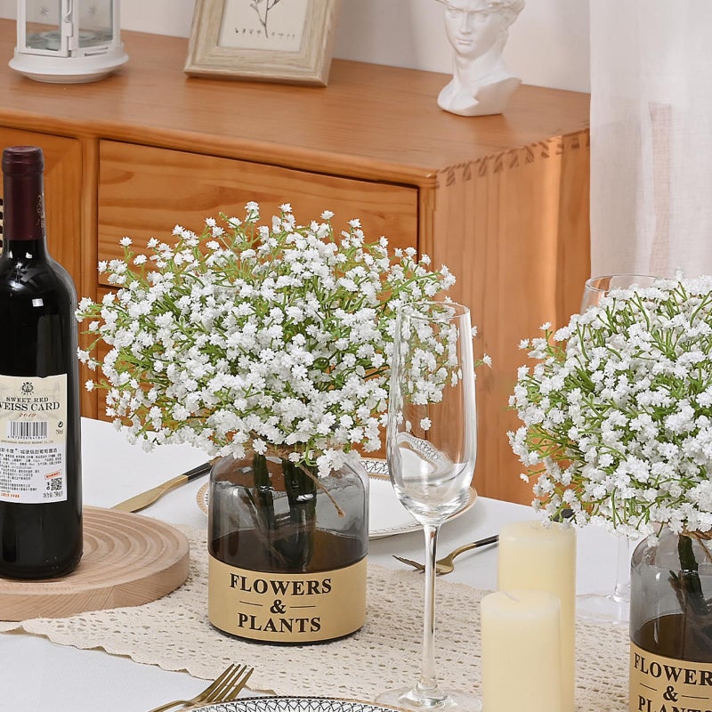 Dolicer 5 Pcs Babys Breath Artificial Flowers, White Long Stem Baby Breath Flowers Artificial Bulk, Real Touch Fake Babys Breath Gypsophila for Wedding Bridal Bouquet Party Arrangements Home Decor - Image 2