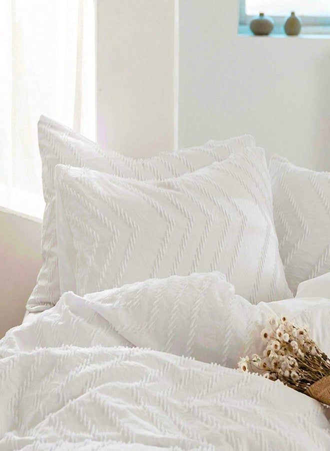 Nanko White Tufted 3-Piece Queen Comforter Set, 88 x 90 in - Image 5