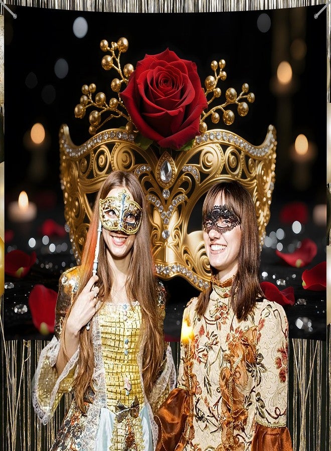 Dormirpilow Venetian Mardi Gras Decoration Backdrop 7X 5FT (Mask-2, 7X5FT) - Image 3