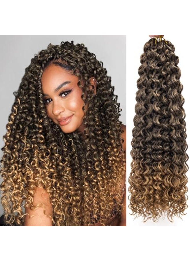 QRHSUKA GoGo Curl Crochet Hair for Black Women Water Wave Curly Crochet Hair Deep Wave Beach Curl Crochet Synthetic Hair Extensions 22 inchPack of 6 T1B27 - Image 1