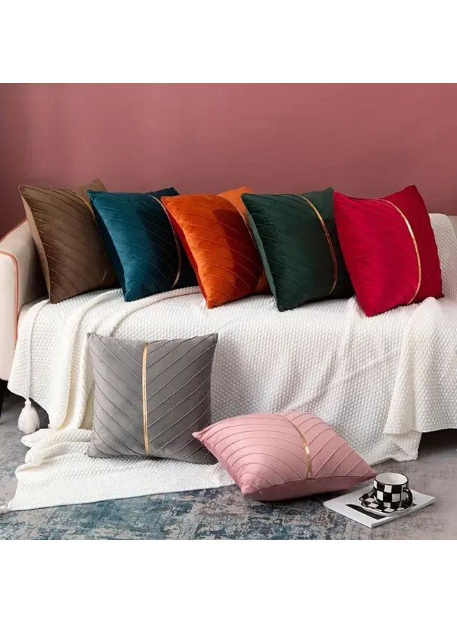 Grey Pleated Striped Pillow Cover Removable Washable Sofa Bed Headrest Cushion - Image 1